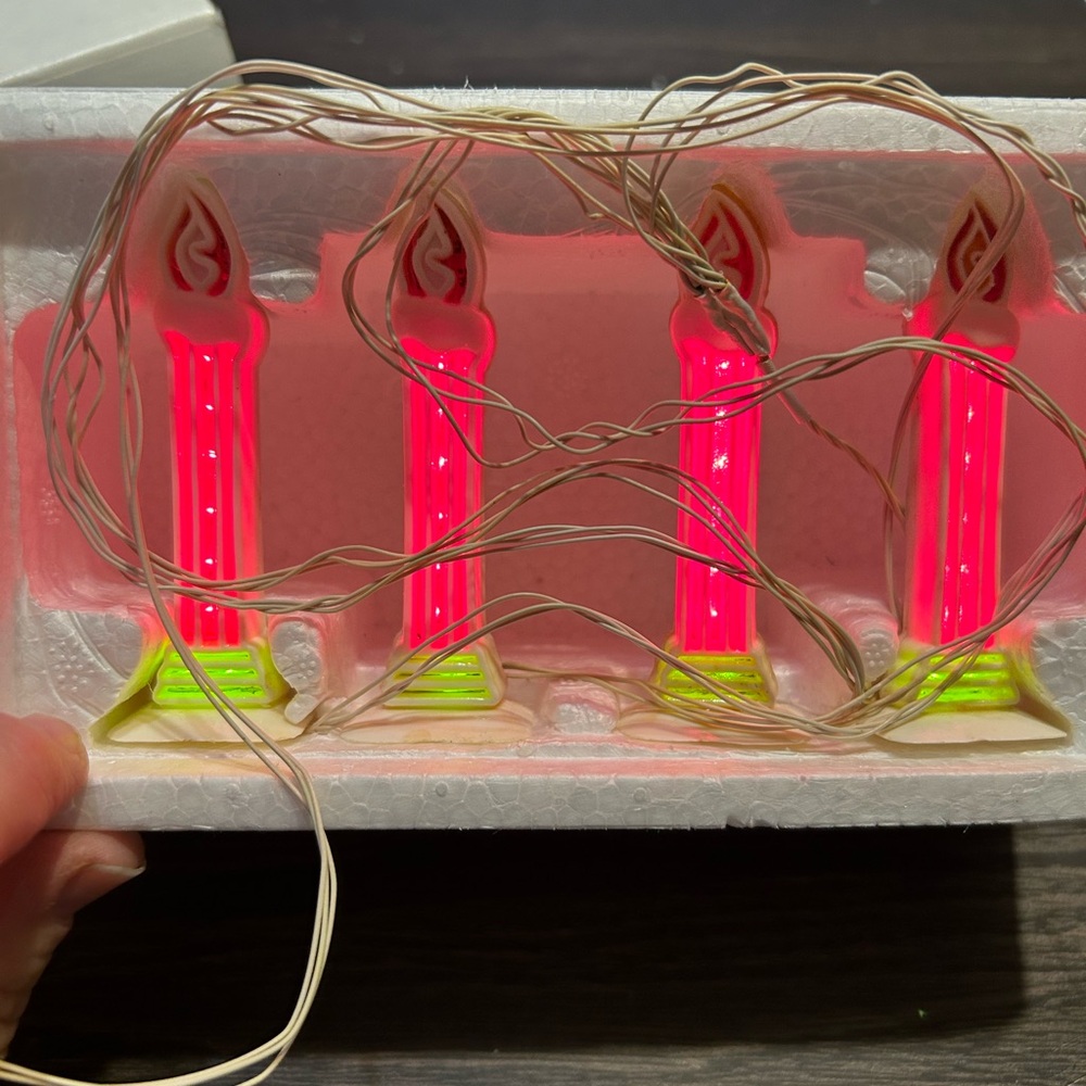 Department 56 Neon Red and Green Candle String Lights